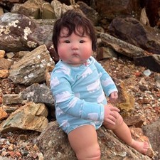 Artist Painted Reborn Baby Doll Fat Toddler Boy Short Hair Cloth Body Gift