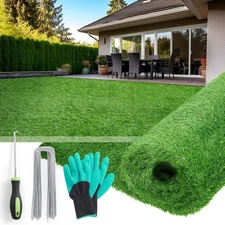 Artificial Grass Turf Outdoor for Garden Landscape Decoration, 4x6ft, Green 