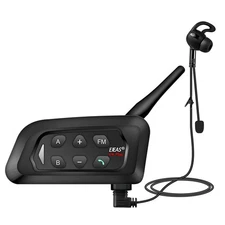 V4C Motorcycle Bluetooth Intercom 1500M 4 People Real-time Talk Helmet Headset