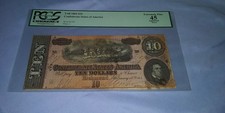 T-68 1864 $20 CONFEDERATE CURRENCY PCGS 45 CIVIL WAR NOTE