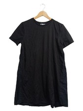 ZARA Abito Casual Donna Nero Manica Corta (IT 40, EU 36, INT S)