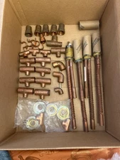 Copper Sweat Elbows, tees, female adapters,Fittings Lot of 33Pieces and faucets 
