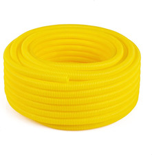 Flexible Polyethylene HDPE Non-Split Corrugated Wire Loom Tubing Yellow, 3/4" D