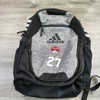 Adidas Soccer Backpack Bold Black And Gray School College Colorado Rapids