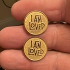 Vintage Helzberg's  12k. Gold Filled Cufflinks Beautiful ''I AM LOVED'' — photo 10