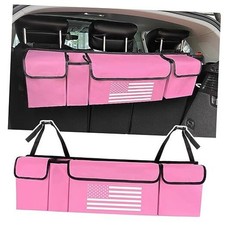 Car Trunk Organizer,Large Capacity Car Storage Organizer with US Flag Pink
