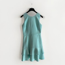 Adelyn Rae Aqua Blue Sleeveless Fit & Flare Dress Ruffle Hem Size Small