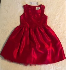 GYMBOREE Dress Red Christmas Tiered Sequins size girls 5 New Button up back