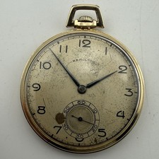 Hamilton 17J Grade 917 Vintage Pocket Watch 14k Gold Filled Case / Working