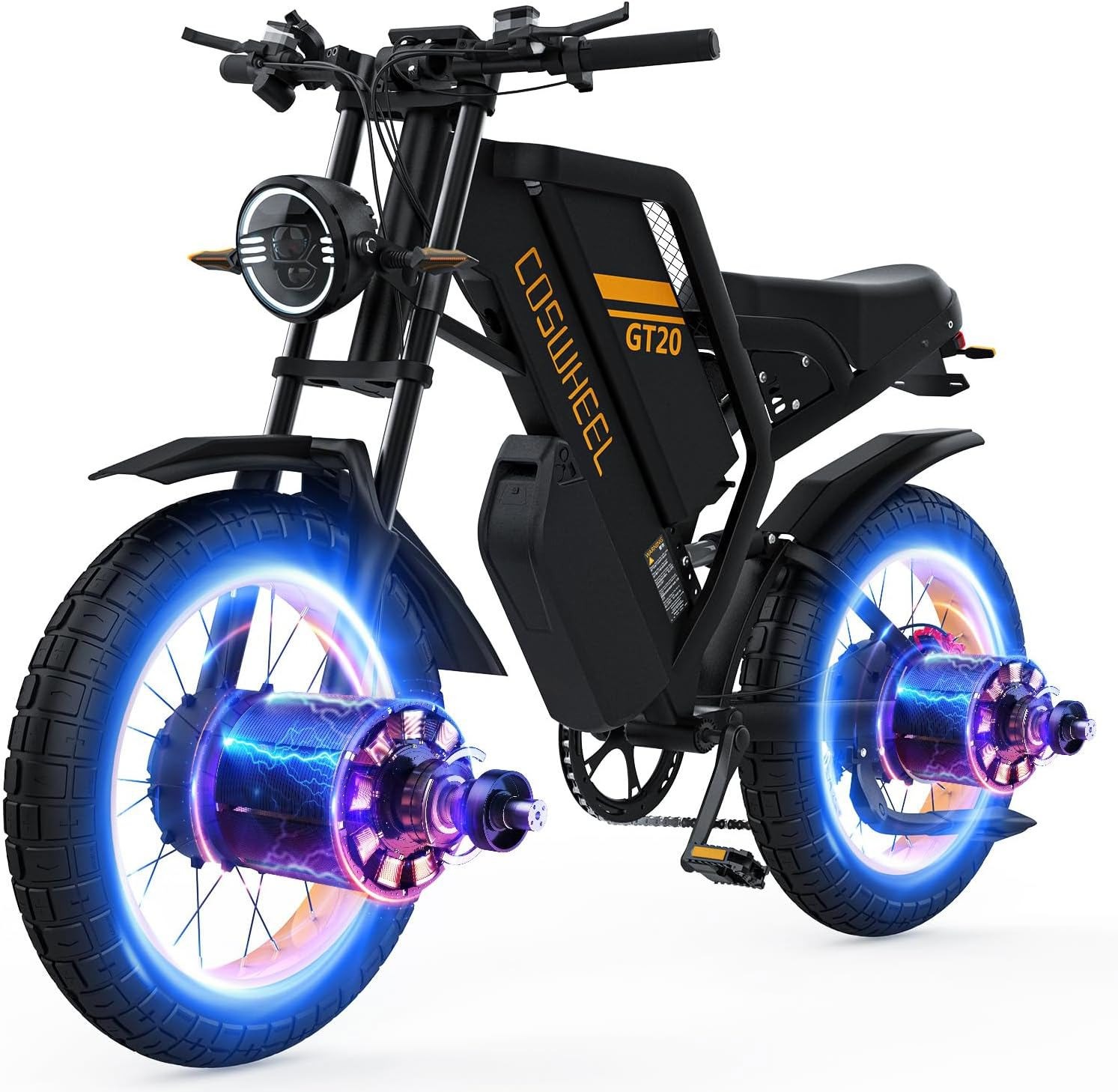 Dual Motor Electric Mountain Bike 48v Peak 3000w Motor Fat Tire Motorcycle Ebike