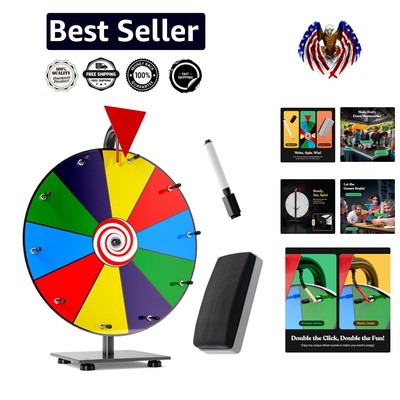 Exciting 12'' Spinning Prize Wheel with Dry Erase for Trade Shows & Events