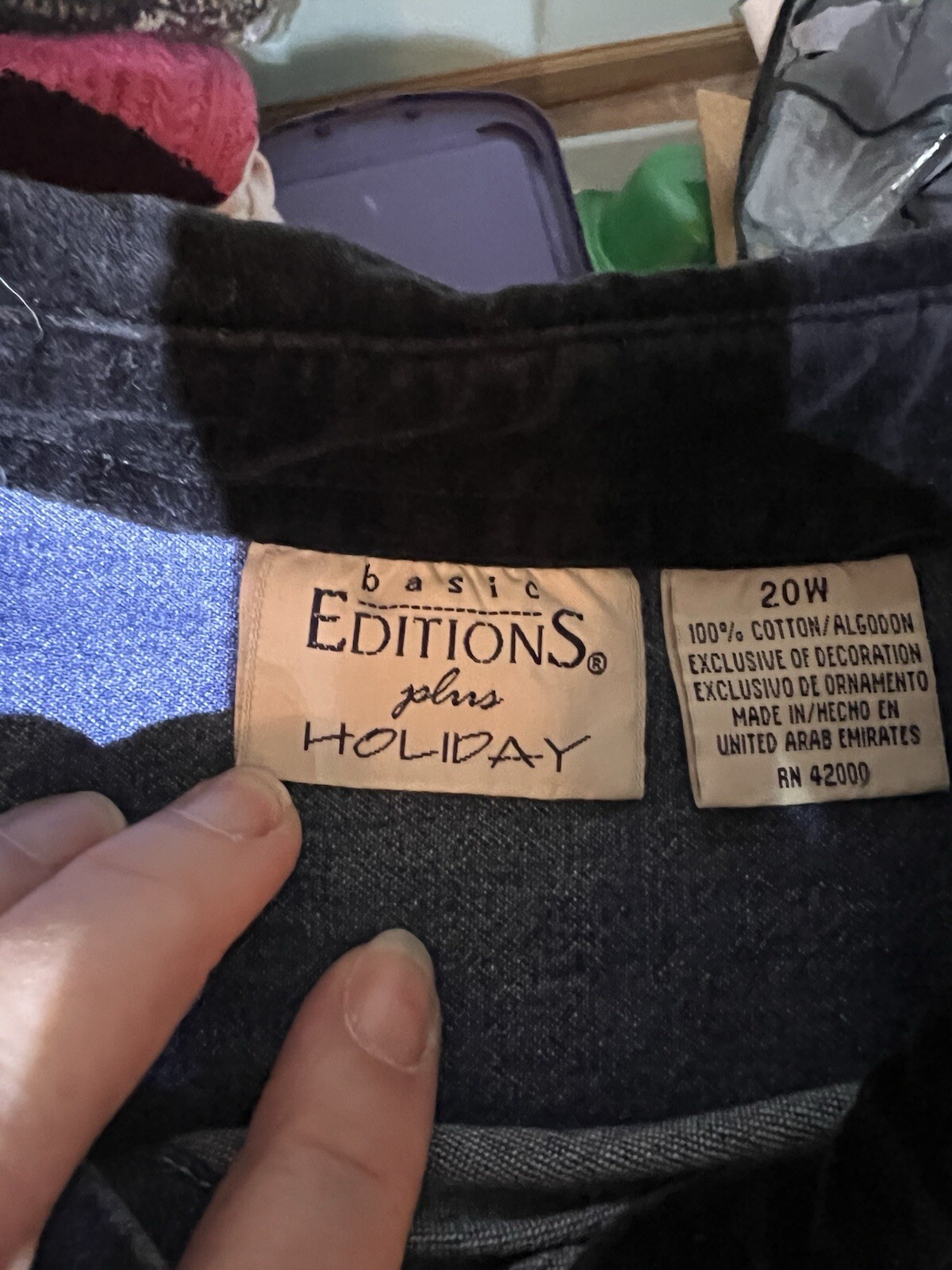 Basic Editions Plus Denim Button Down With Embroi… - image 8