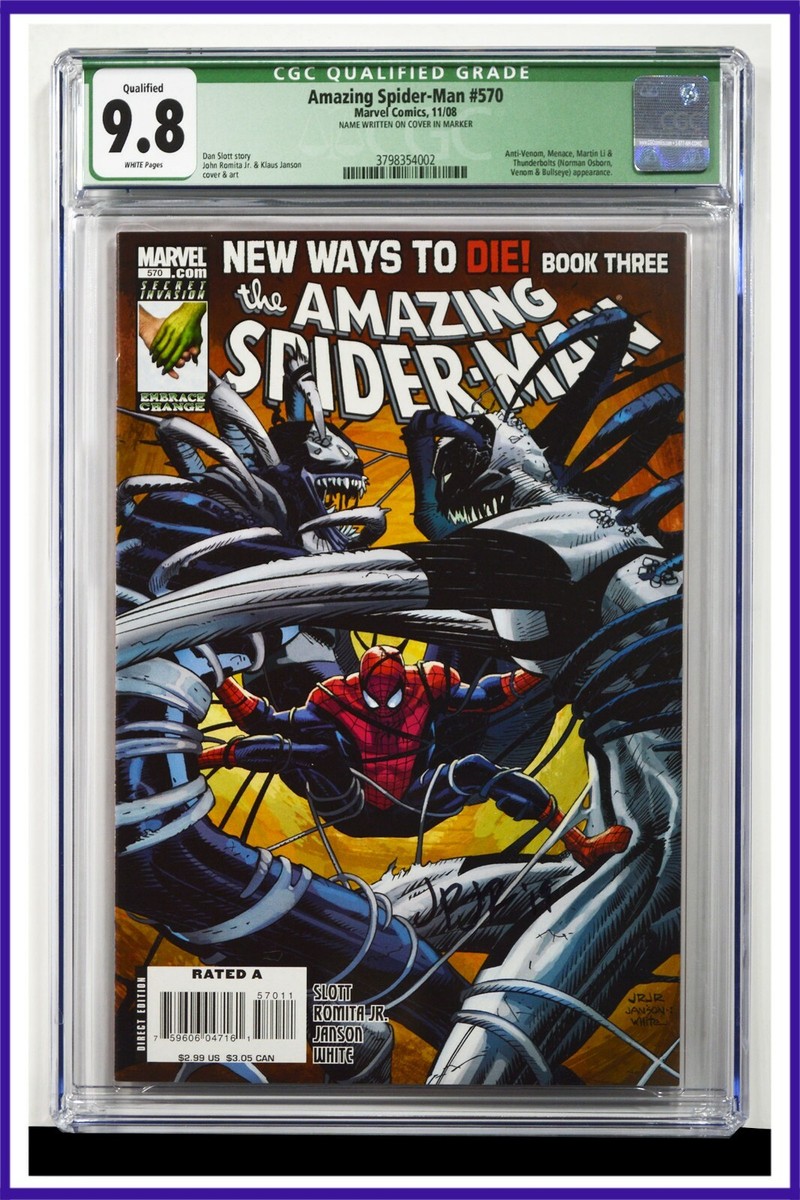 Amazing Spider-Man #570 CGC Graded 9.8 Marvel 2008 Signed Romita