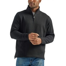 c12 Wrangler Authentics Black 1/4 zip Pullover Fleece Men's Jacket 2XL