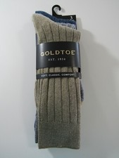 Mens Gold Toe 3 Pack Ribbed Dress Socks 6-12.5 Nwt
