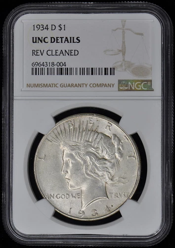 1934-D Peace Dollar S$1 NGC UNC Details