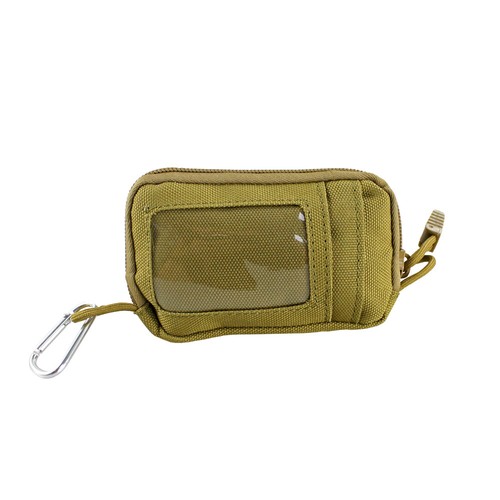 Tactical ID Cards Holder Belt Pouch Coin Purse Multi Pockets Wallet w/ Carabiner - Picture 8 of 13