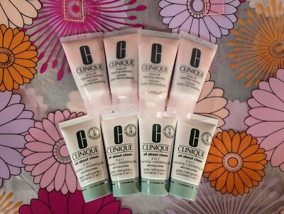 4X Clinique All About Clean 2 In 1 & 4X Rinse Off Foaming Cleanser- 1 Oz Each