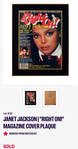 Janet Jackson Personally Owned Mounted Plaque Right On! Magazine Cover 1984 - Picture 6 of 7