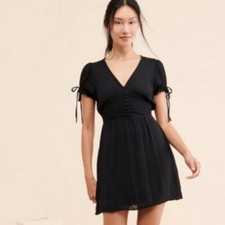 NWOT Urban Outfitters Talia Tie Sleeve Black Womens Mini Dress - Size Small