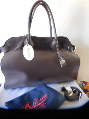 New BOLDRINI SELLERIA Large Elegant Florentine Leather Travel Tote