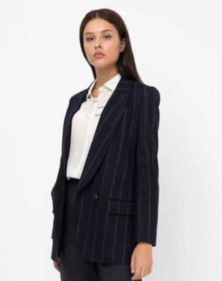 Blazer à chevrons en laine cardée Monile - BRUNELLO CUCINELLI - MARRON
