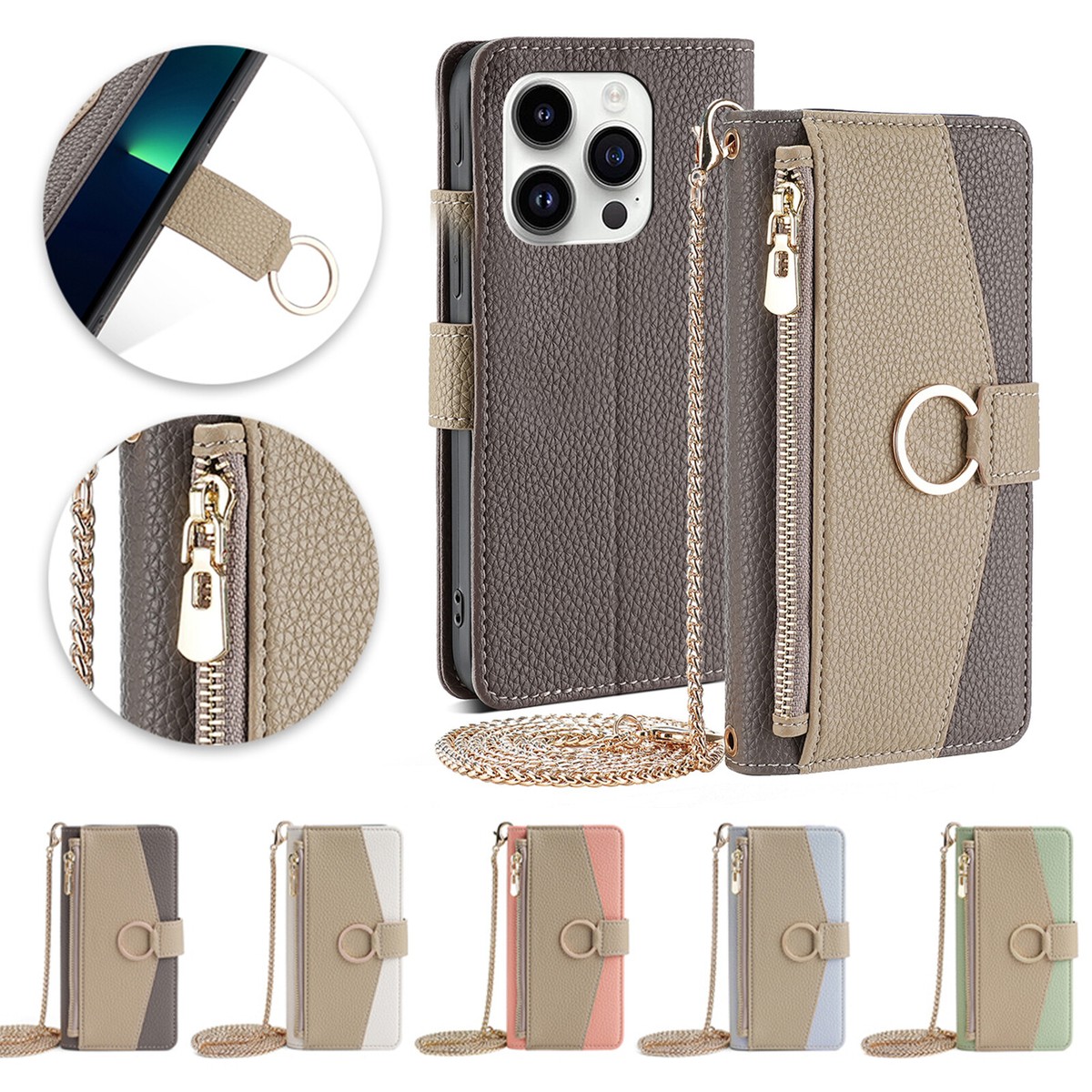 Crossbody Card Wallet Flip Stand Phone Case For iPhone 16 Pro Max