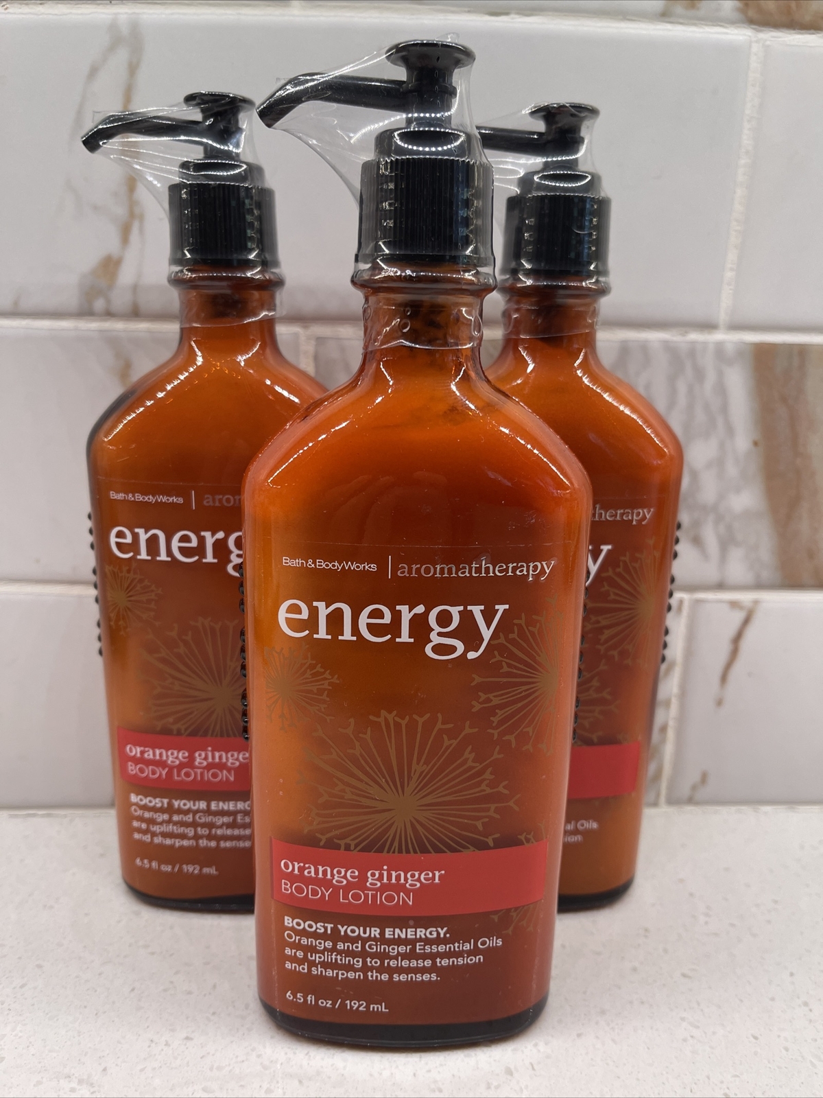 Lot Of 3 BATH & BODY WORKS AROMATHERAPY ENERGY ORANGE GINGER BODY