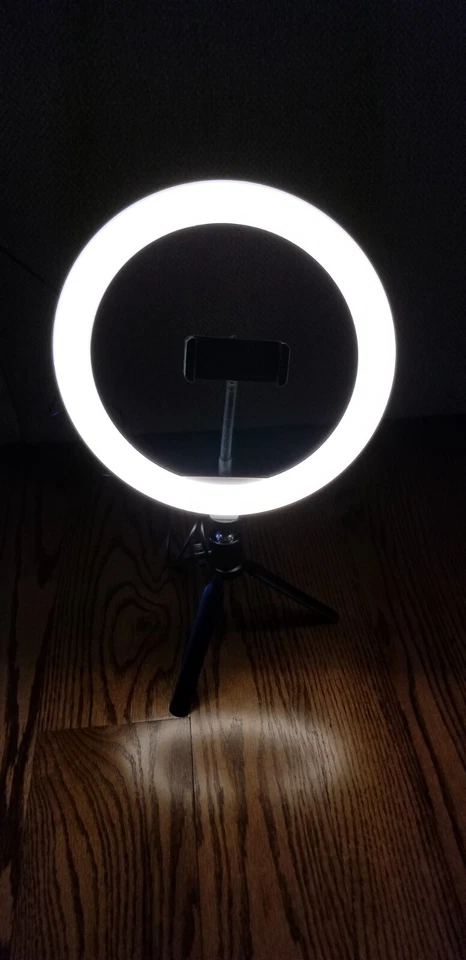 10 " Selfie Photo Ring Light w/ Phone Holder on Tripod, USB Powered, Multi-Color - Image 2 of 4