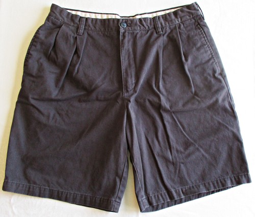 IZOD men's pleated shorts size 36 waist navy blue 100% cotton