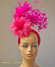Hot Pink Kentucky Derby Fascinator Royal Ascot Fuchsia Del Mar Races Hat Bridal
