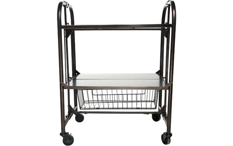 Carro plegable Gourmet Basics de Mikasa con tapa de madera, bronce Foto 2 de 4