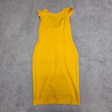 Fashion Nova Beautiful Outlook Yellow Ruffle Sheath Dress Womens Large NEW