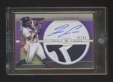 TOPPS DEFINITIVE RONALD ACUNA JR GOLD FAME AUTOGRAPH JUMBO PATCH #ED 01/10 MINT