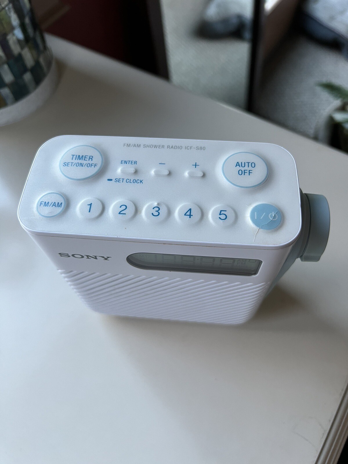 Sony FM/AM Shower Bathroom Radio W/ Manual ICFS80 Splash Proof Tested & Working eBay