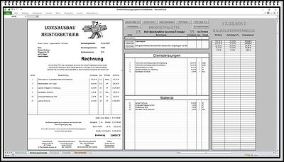 Rechnungssoftware Rechnungsprogramm Existenzgründer auch Kleinunternehmer Excel 