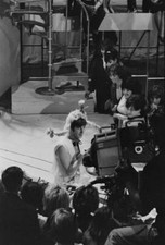 John Lennon Of The Beatles Pictured Wearing A Wig On Stage 1964 OLD PHOTO