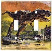 Art Plates - Dinosaur Volcano Switch Plate - Double Toggle, New, Free Shipping on sale Art Plates - Dinosaur Volcano Switch Plate - Double Toggle, New, Free Shipping on sale