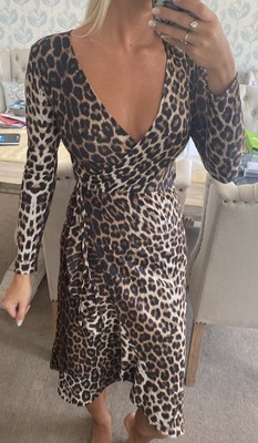 lipsy leopard print wrap dress