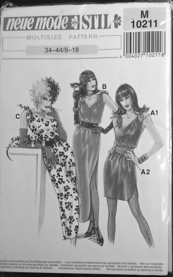 Neue Mode Stil Pattern 10211 Misses Sz 8-18 Toga Dress Costume Cruella de Ville - Image 2 of 4