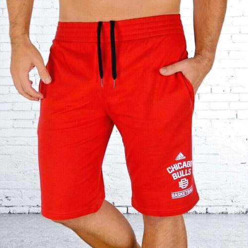 Adidas Chicago Bulls Homme Shorts Bermuda Pantalon Capri NBA Jordan Rouge S-XXL - Afbeelding 1 van 9