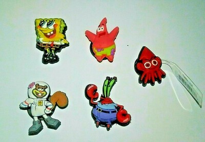 Jibbitz Spongebob Squarepants, Sandy Cheeks, Eugene Krabs, Patrick, or Squid
