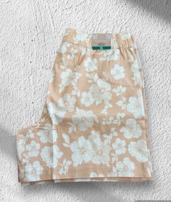 JACHS Girlfriend Stretch Satin Chino Shorts XL Elastic Waistband