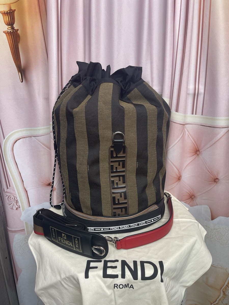 Fendi | FENDI Bag - Pequin Blue FF Mirror Selleria Lettering Logo