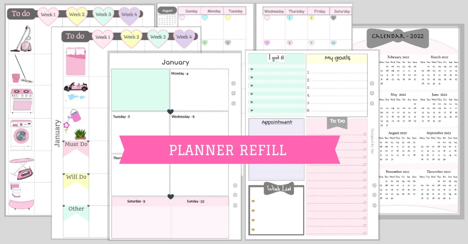 2024 Daily Planner Insert, Day on One Page Refill, A5, Personal, Mini  Happy Planner