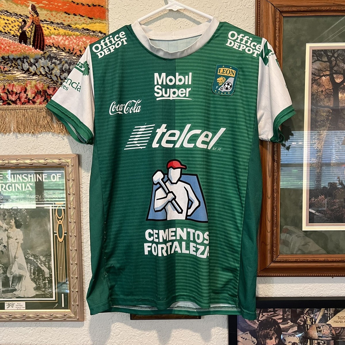 Maillot Club León 3ème équipement 2015/16 - Taille L, Occasion, Couleur Jaune, édition Rare Du Mexique