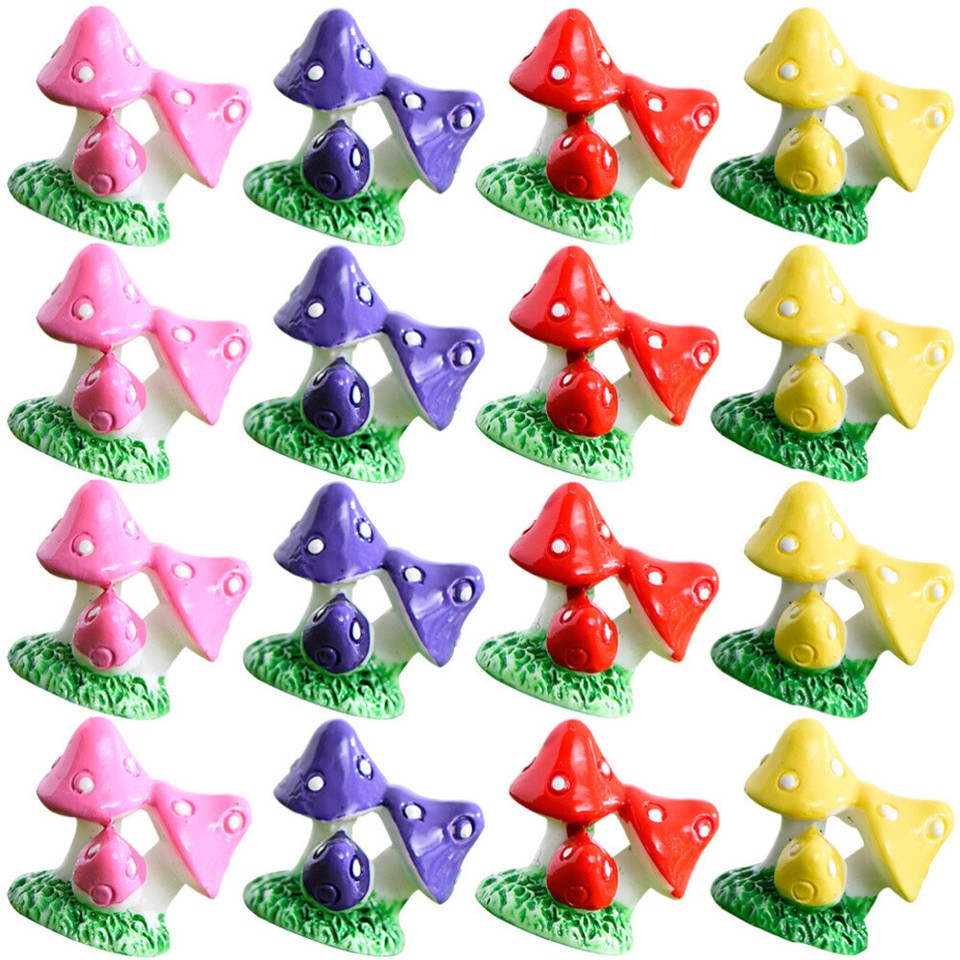 5 Pieces Artificial Plants Fairy Gardens Mushrooms Mini Sculpture eBay
