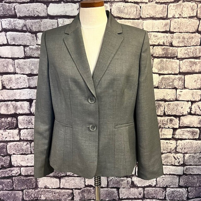 Kasper Gray Button Down Long Sleeve Jacket Size 1… - image 1