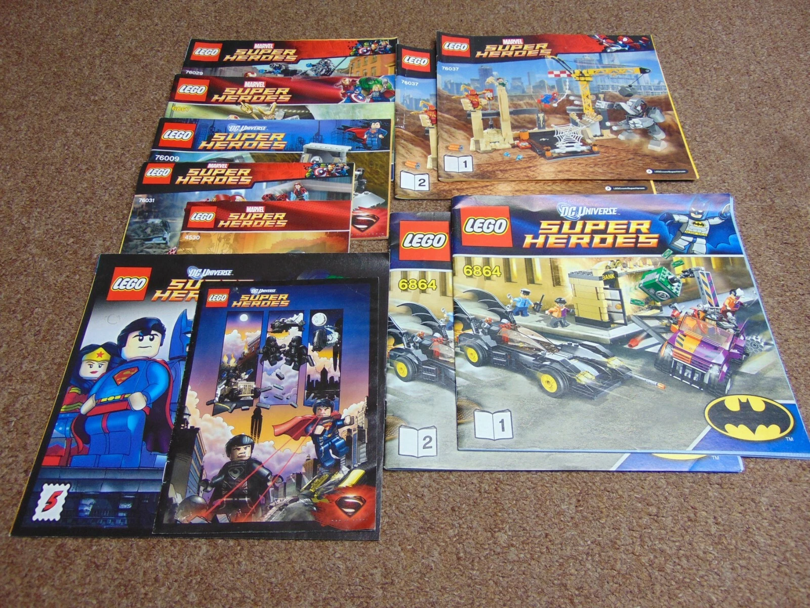 Lego Super Heroes Instructions for 7 sets + 2 Comic Books