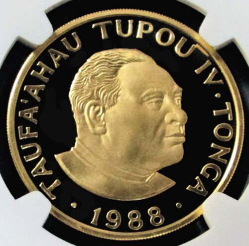 1988 GOLD TONGA 10 PAANGA 1/2oz OLYMPIC BOXING PROOF COIN NGC PF 70 ULTRA CAMEO - Picture 2 of 2